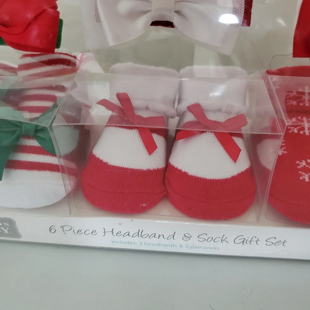 Hudson Baby 6 Piece Bow Headbands & Sock Gift Set